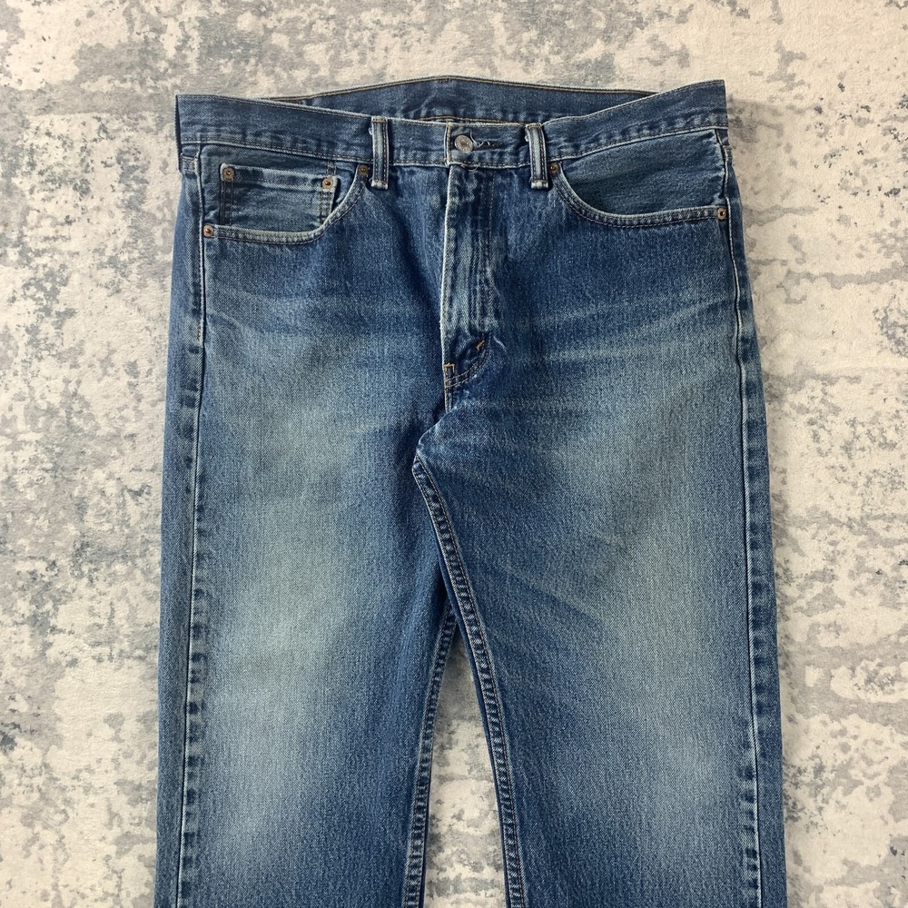 Levis Jeans Mens 36x28 Blue Pants‎ Faded 505 Straight Workwear Denim Tag 36x30 - Picture 3 of 15